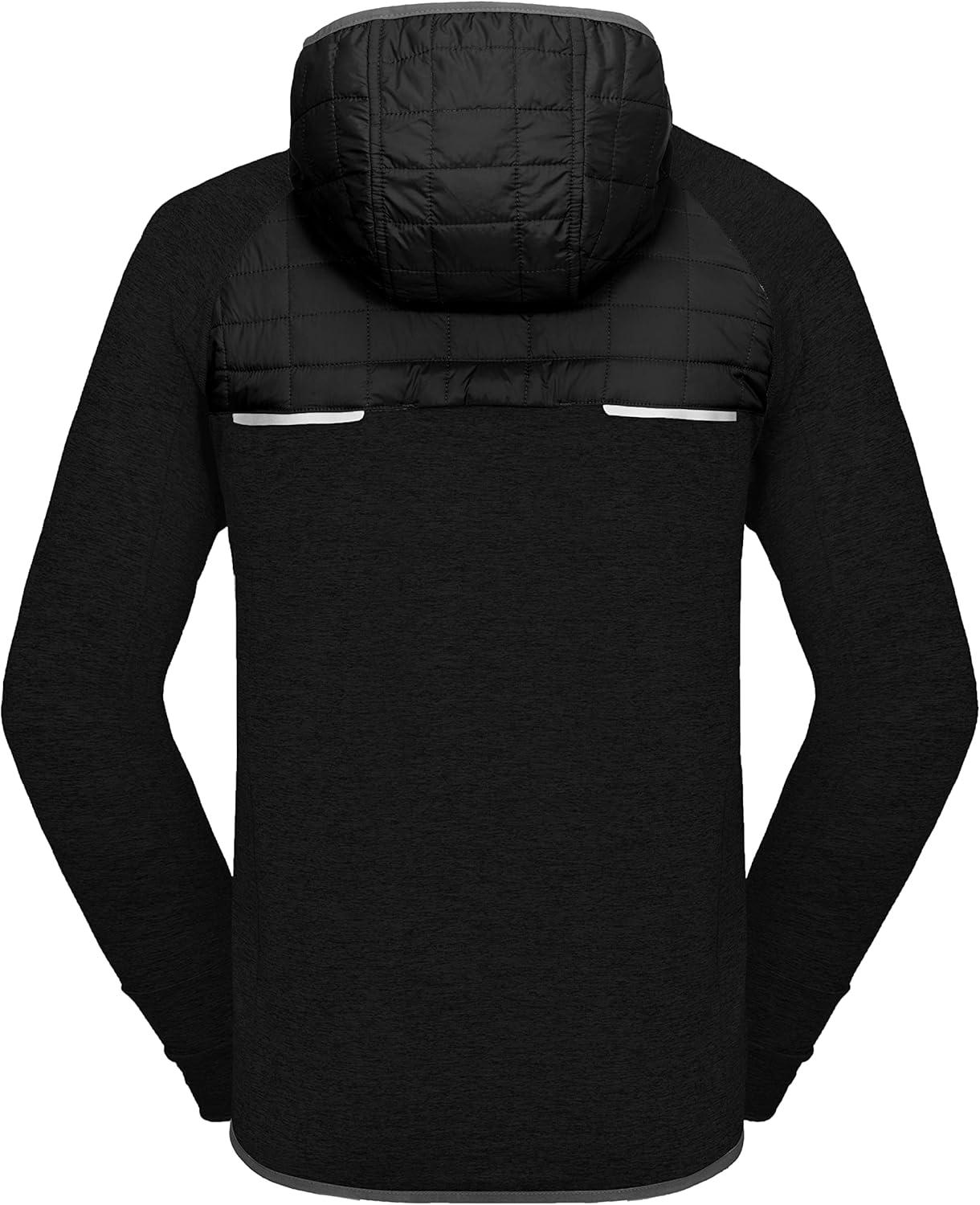 imageLittle Donkey Andy Mens Lightweight Running Jackets Full Zip Hooded Sports Jacket for Winter Hiking Golf CasualA1 Black