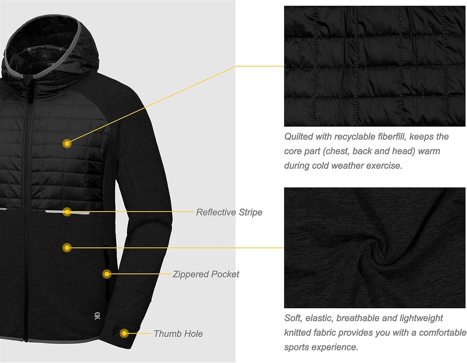 imageLittle Donkey Andy Mens Lightweight Running Jackets Full Zip Hooded Sports Jacket for Winter Hiking Golf CasualA1 Black