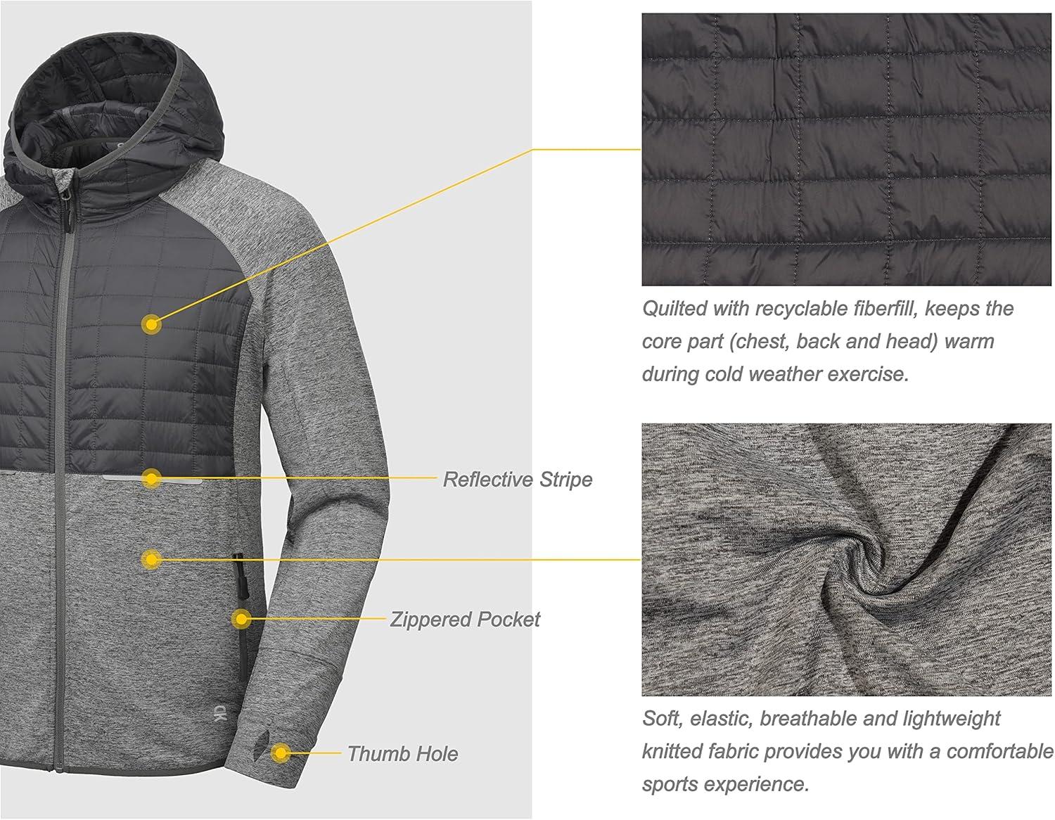 imageLittle Donkey Andy Mens Lightweight Running Jackets Full Zip Hooded Sports Jacket for Winter Hiking Golf CasualA2 Gray
