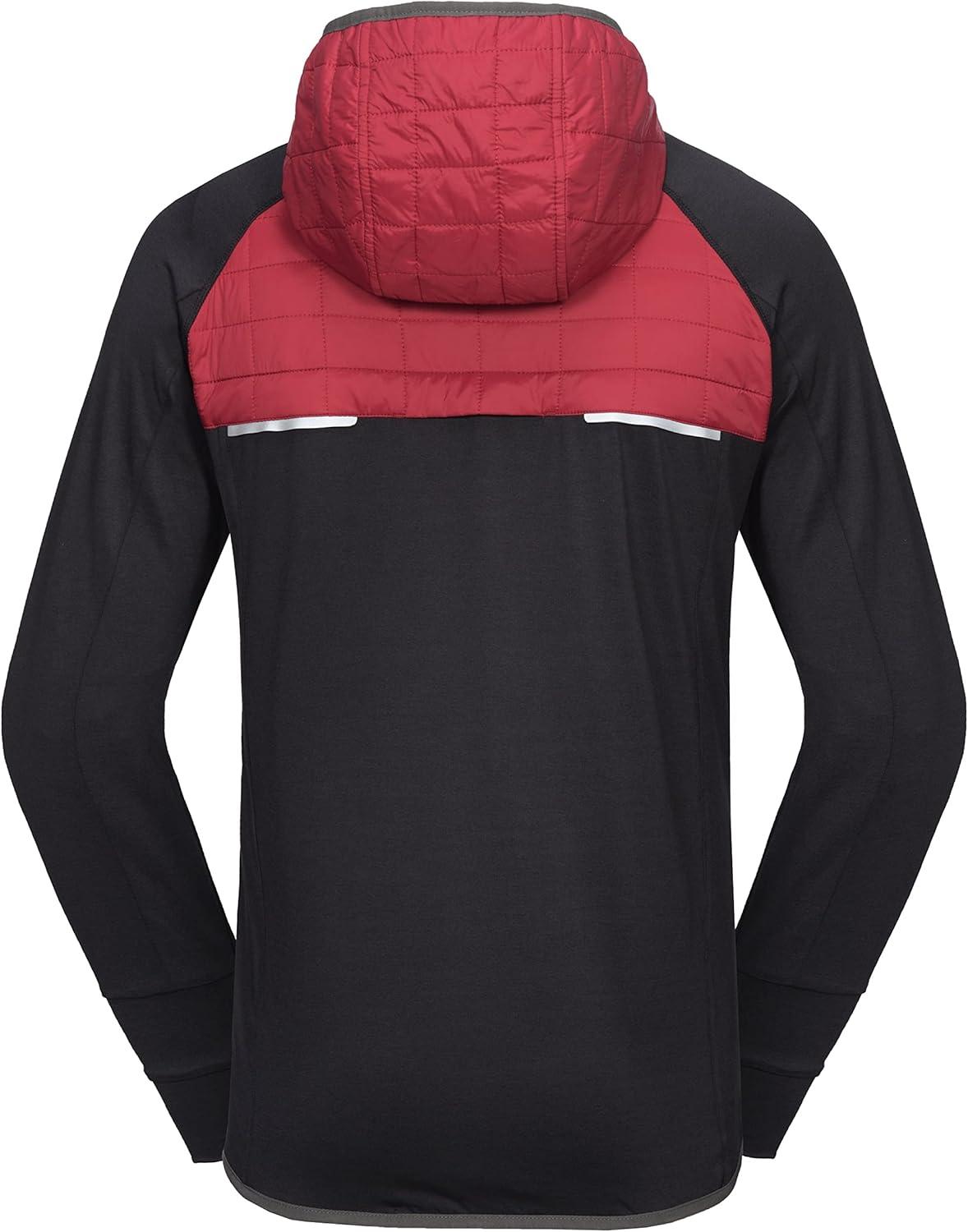 imageLittle Donkey Andy Mens Lightweight Running Jackets Full Zip Hooded Sports Jacket for Winter Hiking Golf CasualA5 BlackDark Red