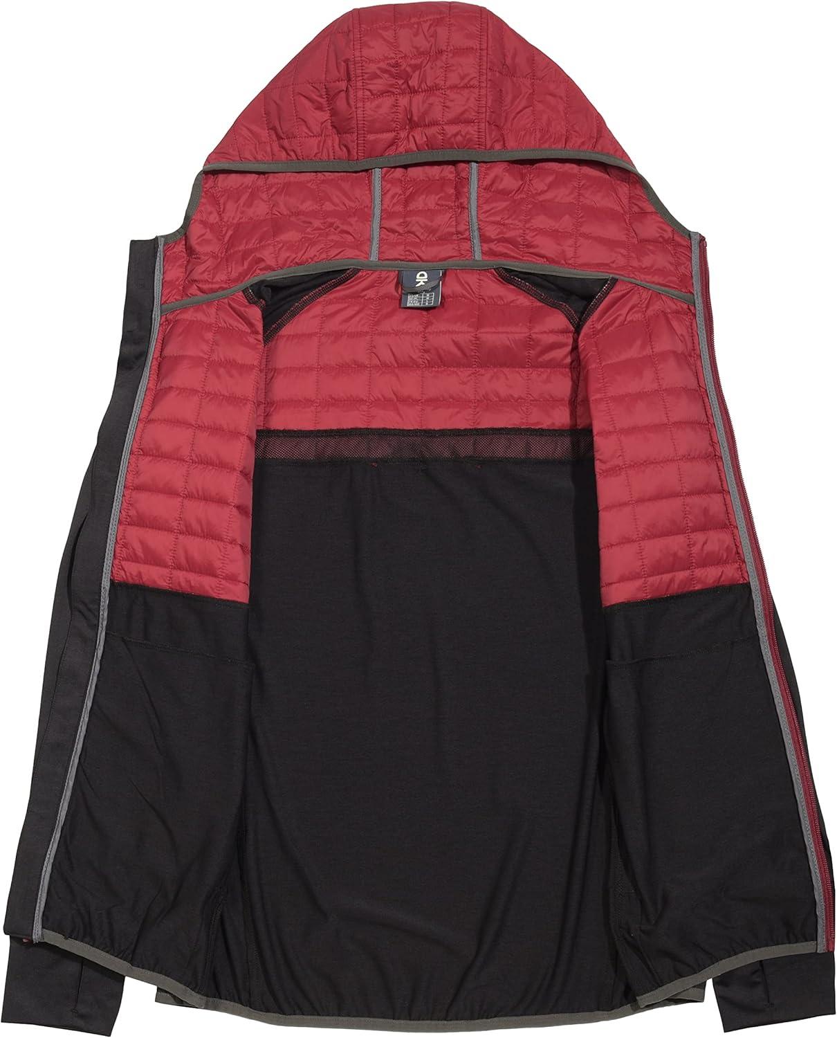 imageLittle Donkey Andy Mens Lightweight Running Jackets Full Zip Hooded Sports Jacket for Winter Hiking Golf CasualA5 BlackDark Red