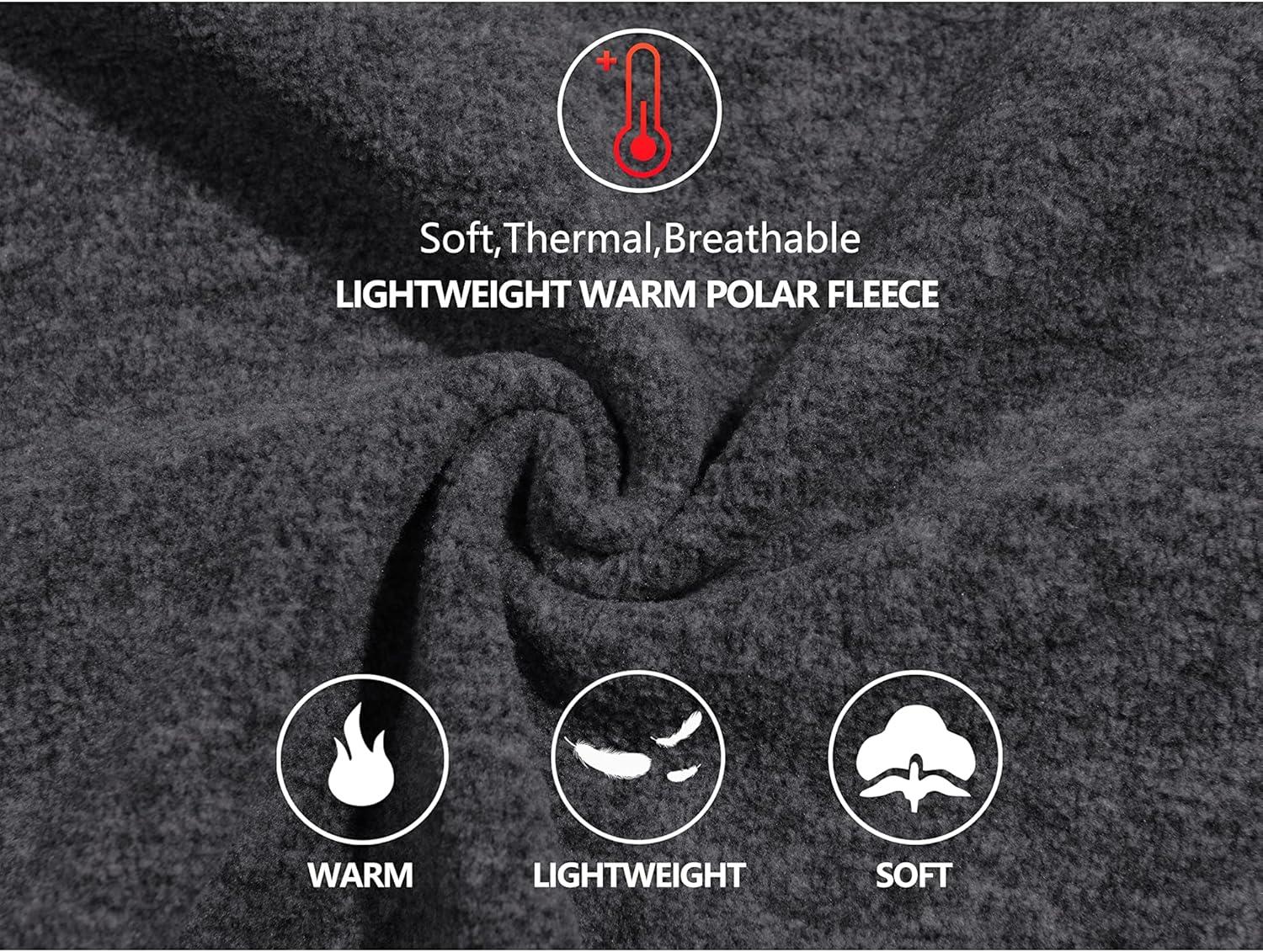 imageLittle Donkey Andy Mens Lightweight Warm Polar Fleece Running Jacket Hooded Full Zip Hiking Golf Casual JacketDeep Grey Heather