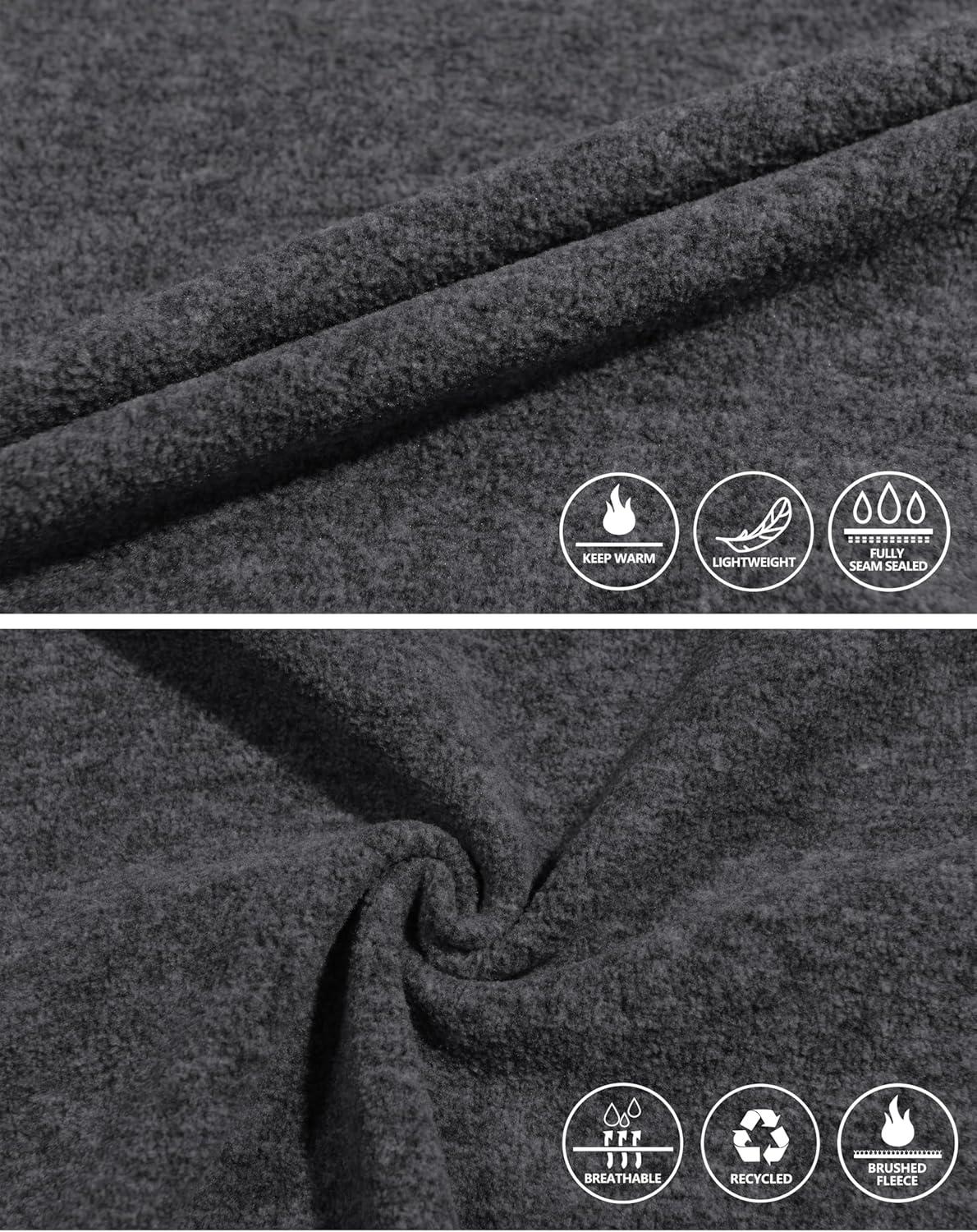 imageLittle Donkey Andy Mens Lightweight Warm Polar Fleece Running Jacket Hooded Full Zip Hiking Golf Casual JacketDeep Grey Heather