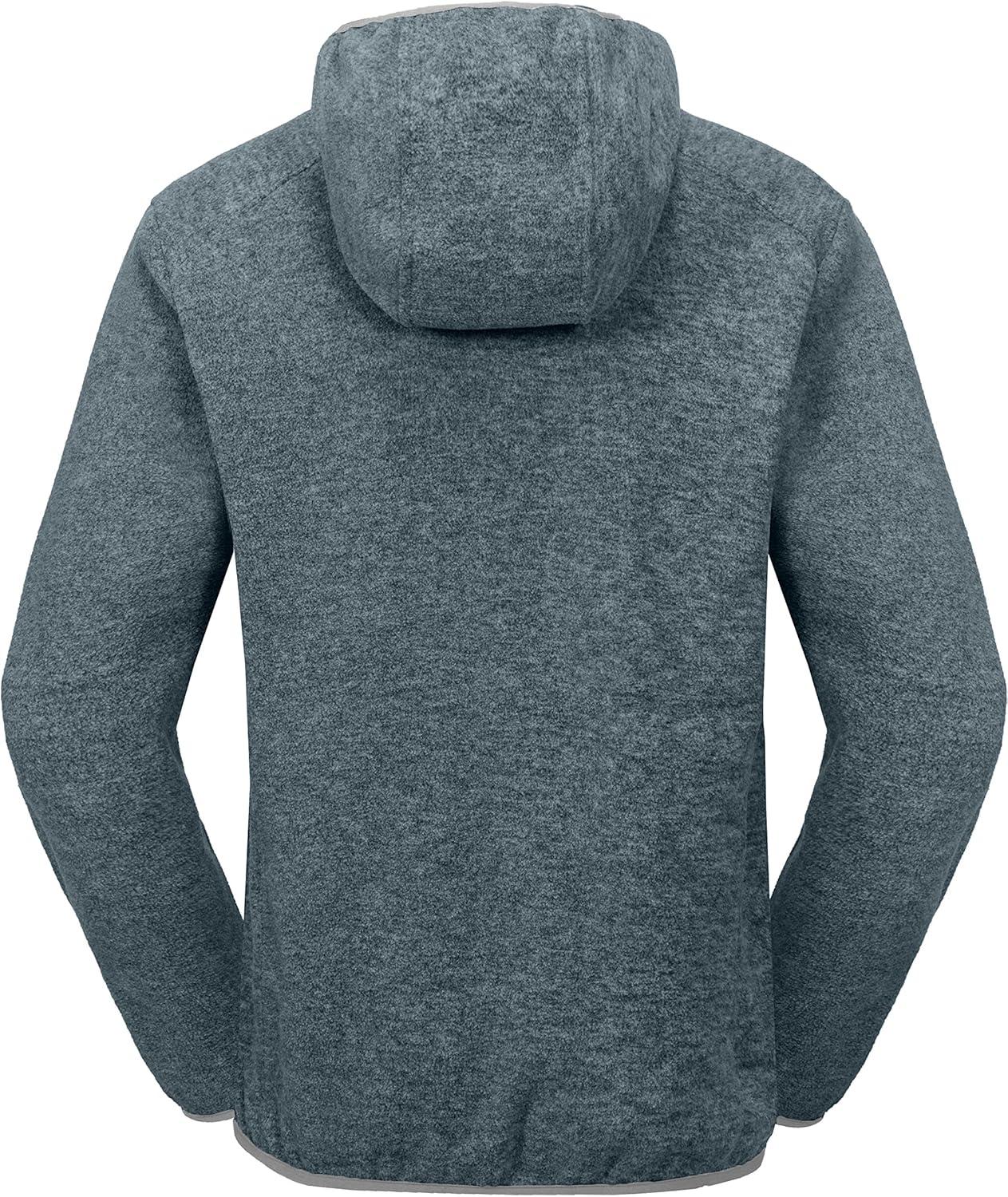 imageLittle Donkey Andy Mens Lightweight Warm Polar Fleece Running Jacket Hooded Full Zip Hiking Golf Casual JacketLight Grey Heather