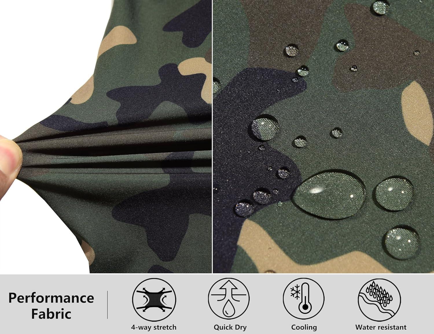 imageLittle Donkey Andy Mens Outdoor Sports Two Section Trousers Mountaineering Hiking HikingOne Zipoff Camo Green