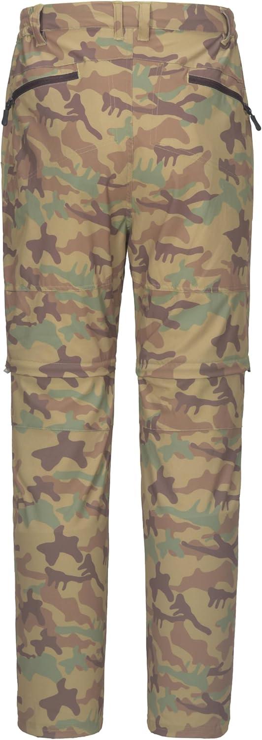imageLittle Donkey Andy Mens Outdoor Sports Two Section Trousers Mountaineering Hiking HikingOne Zipoff Camo Khaki