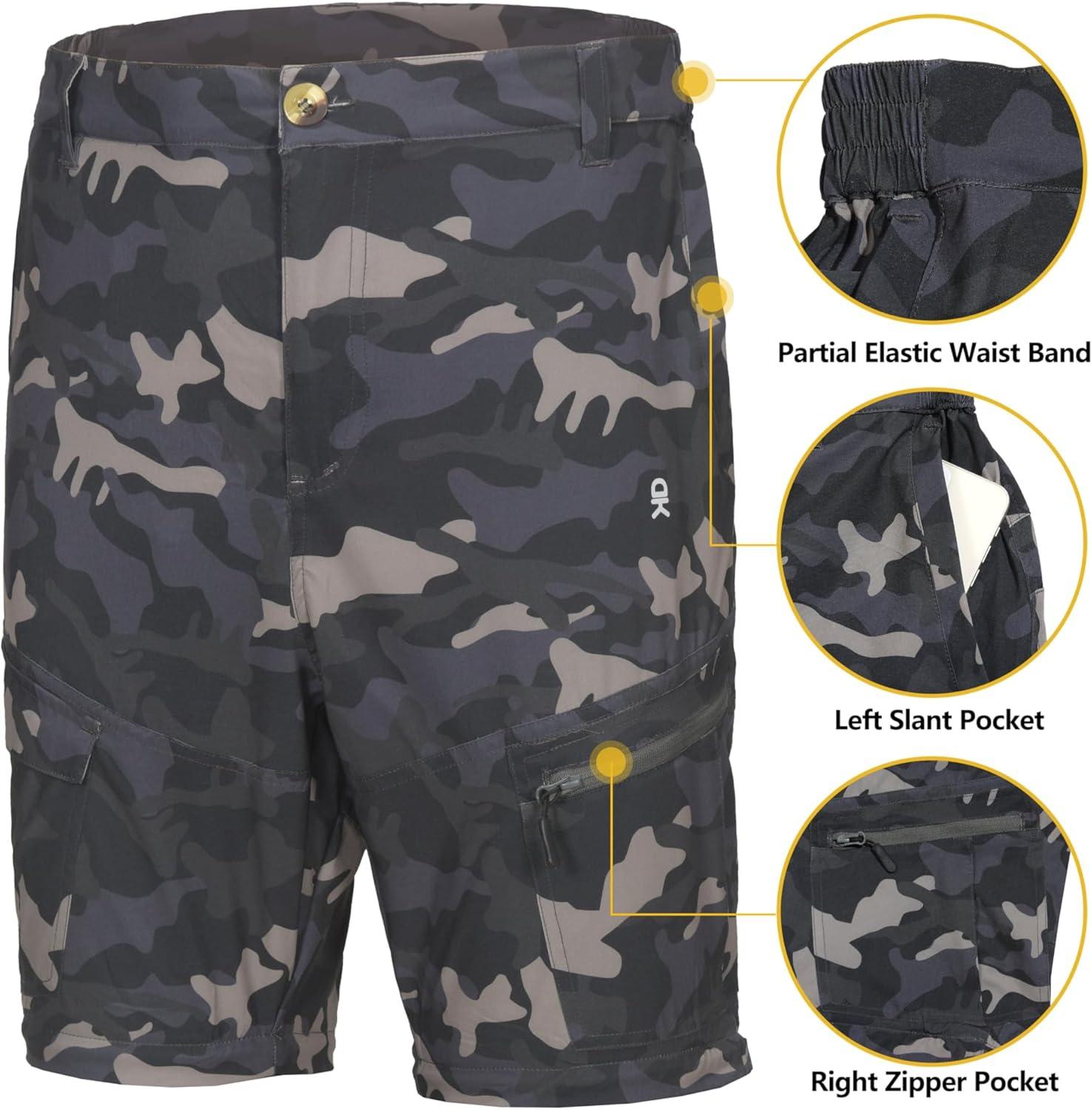 imageLittle Donkey Andy Mens Outdoor Sports Two Section Trousers Mountaineering Hiking HikingOne Zipoff Camouflage