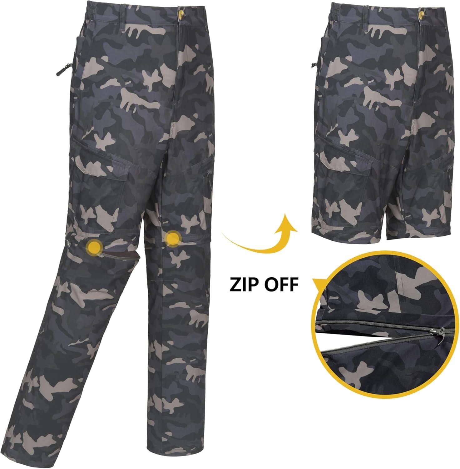 imageLittle Donkey Andy Mens Outdoor Sports Two Section Trousers Mountaineering Hiking HikingOne Zipoff Camouflage