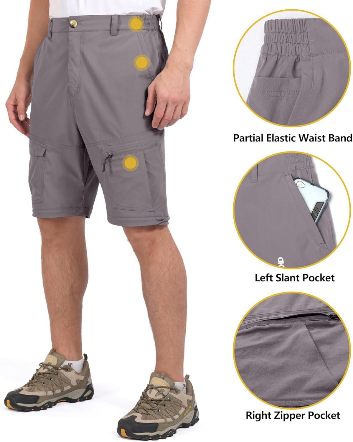 imageLittle Donkey Andy Mens Outdoor Sports Two Section Trousers Mountaineering Hiking HikingOne Zipoff Gray