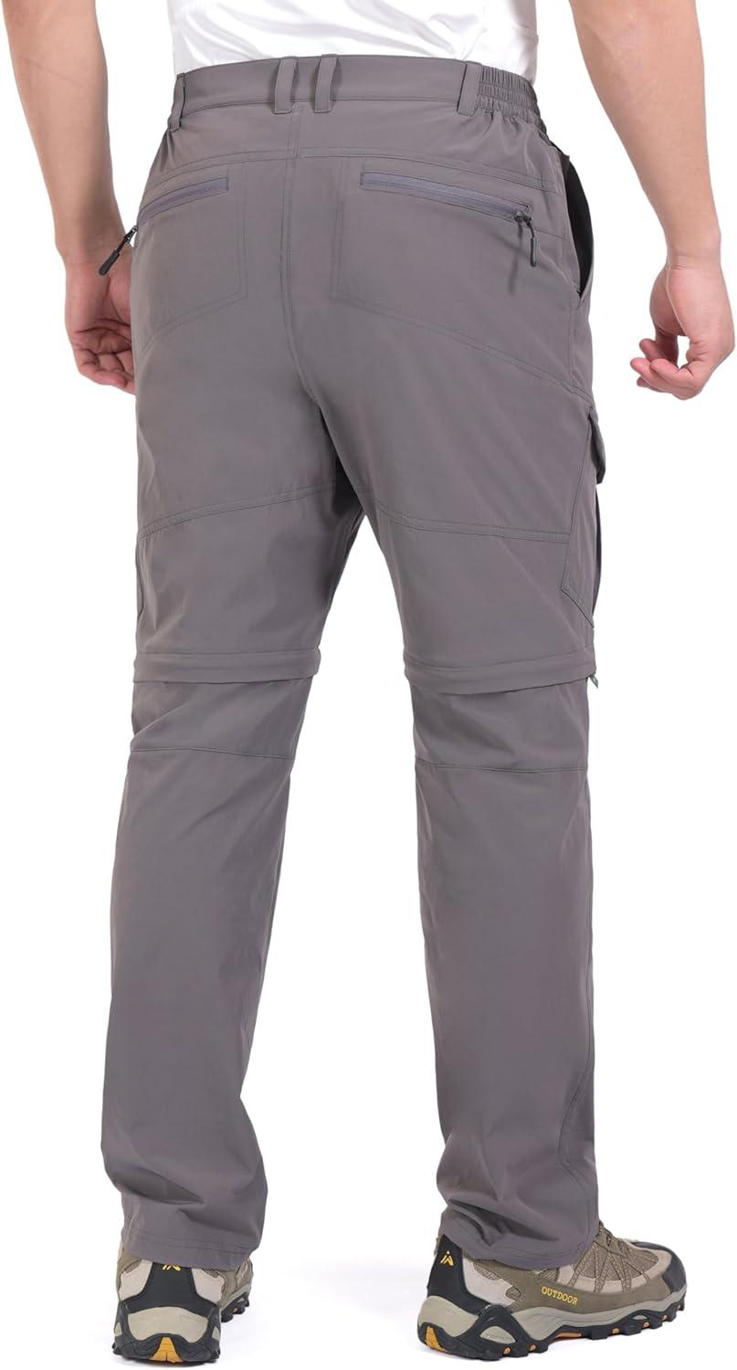 imageLittle Donkey Andy Mens Outdoor Sports Two Section Trousers Mountaineering Hiking HikingOne Zipoff Gray