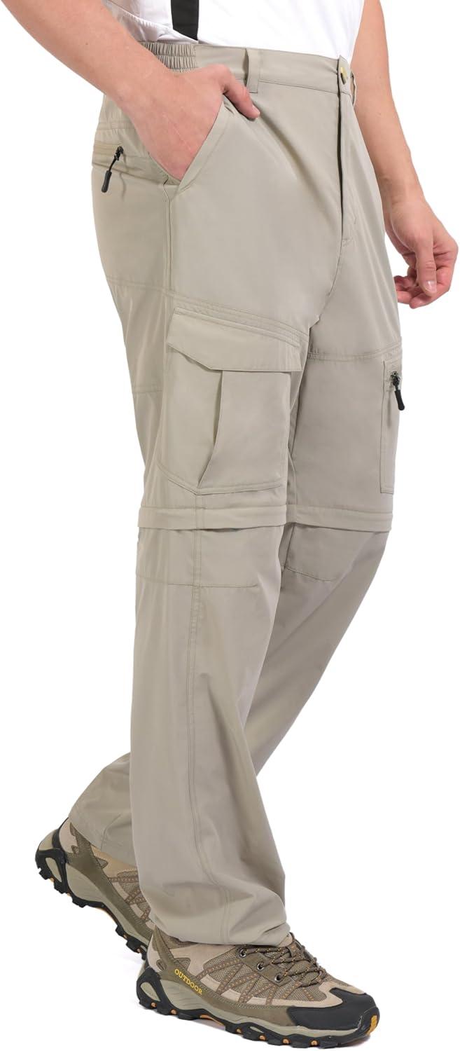 imageLittle Donkey Andy Mens Outdoor Sports Two Section Trousers Mountaineering Hiking HikingOne Zipoff Khaki