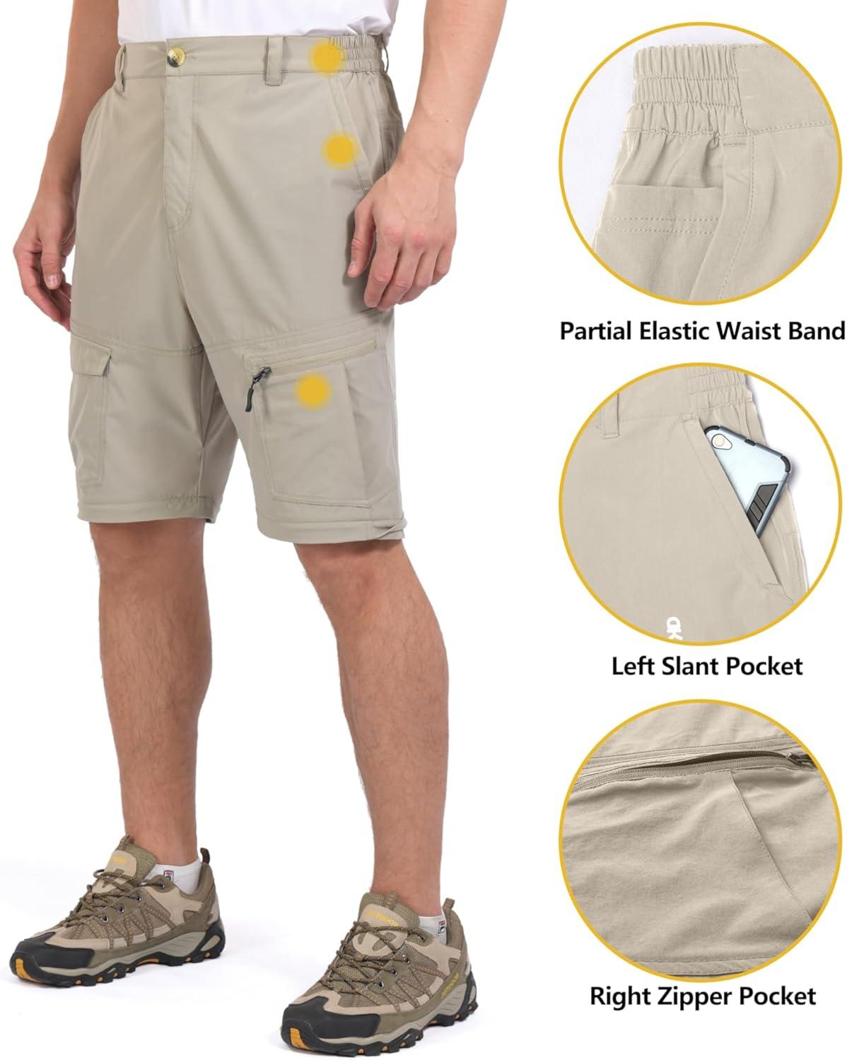 imageLittle Donkey Andy Mens Outdoor Sports Two Section Trousers Mountaineering Hiking HikingOne Zipoff Khaki
