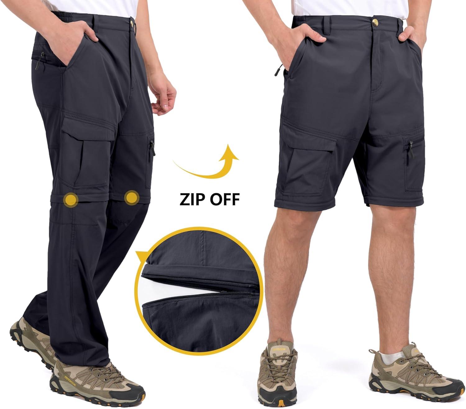 imageLittle Donkey Andy Mens Outdoor Sports Two Section Trousers Mountaineering Hiking HikingOne Zipoff Navy Blue