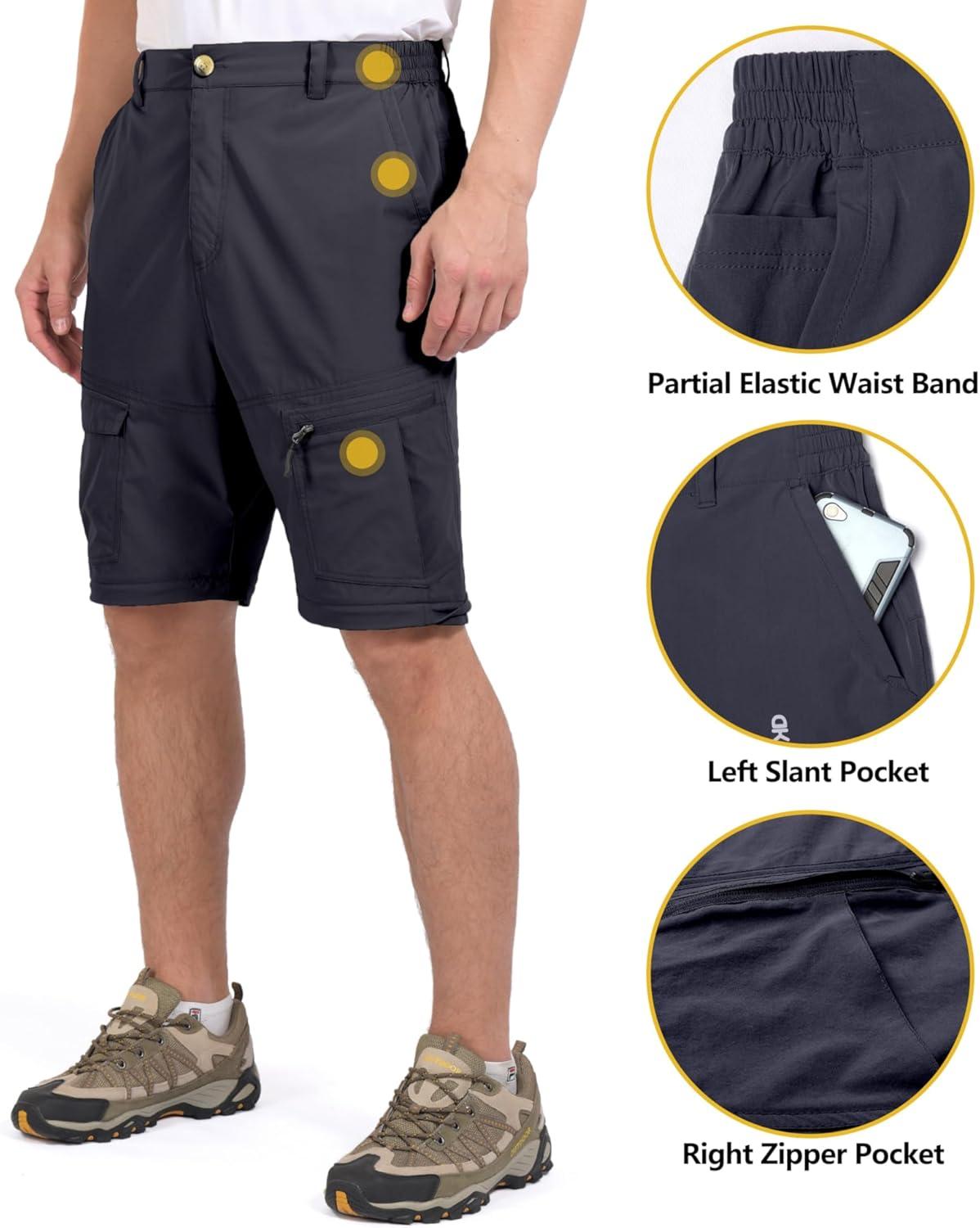imageLittle Donkey Andy Mens Outdoor Sports Two Section Trousers Mountaineering Hiking HikingOne Zipoff Navy Blue