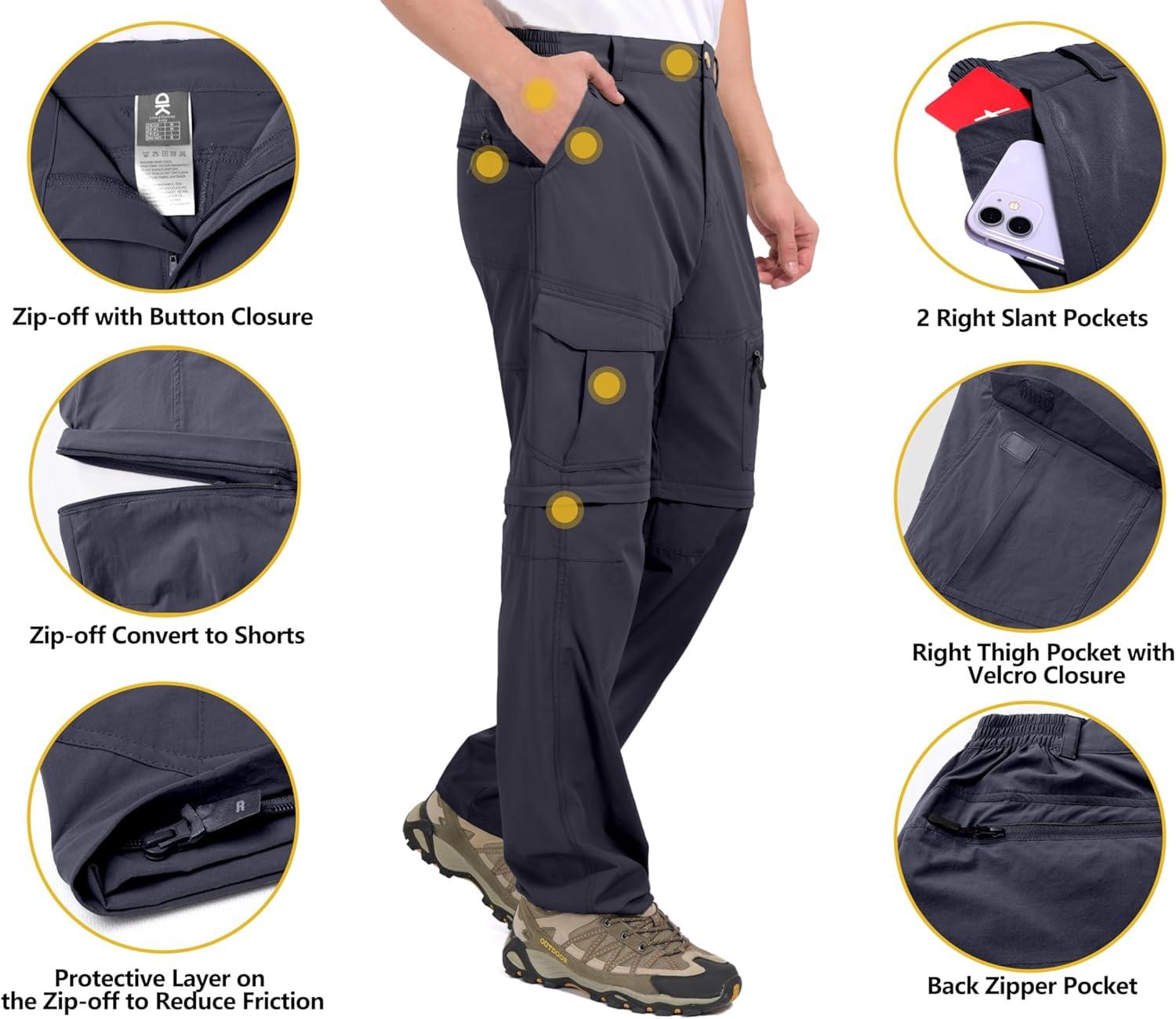 imageLittle Donkey Andy Mens Outdoor Sports Two Section Trousers Mountaineering Hiking HikingOne Zipoff Navy Blue