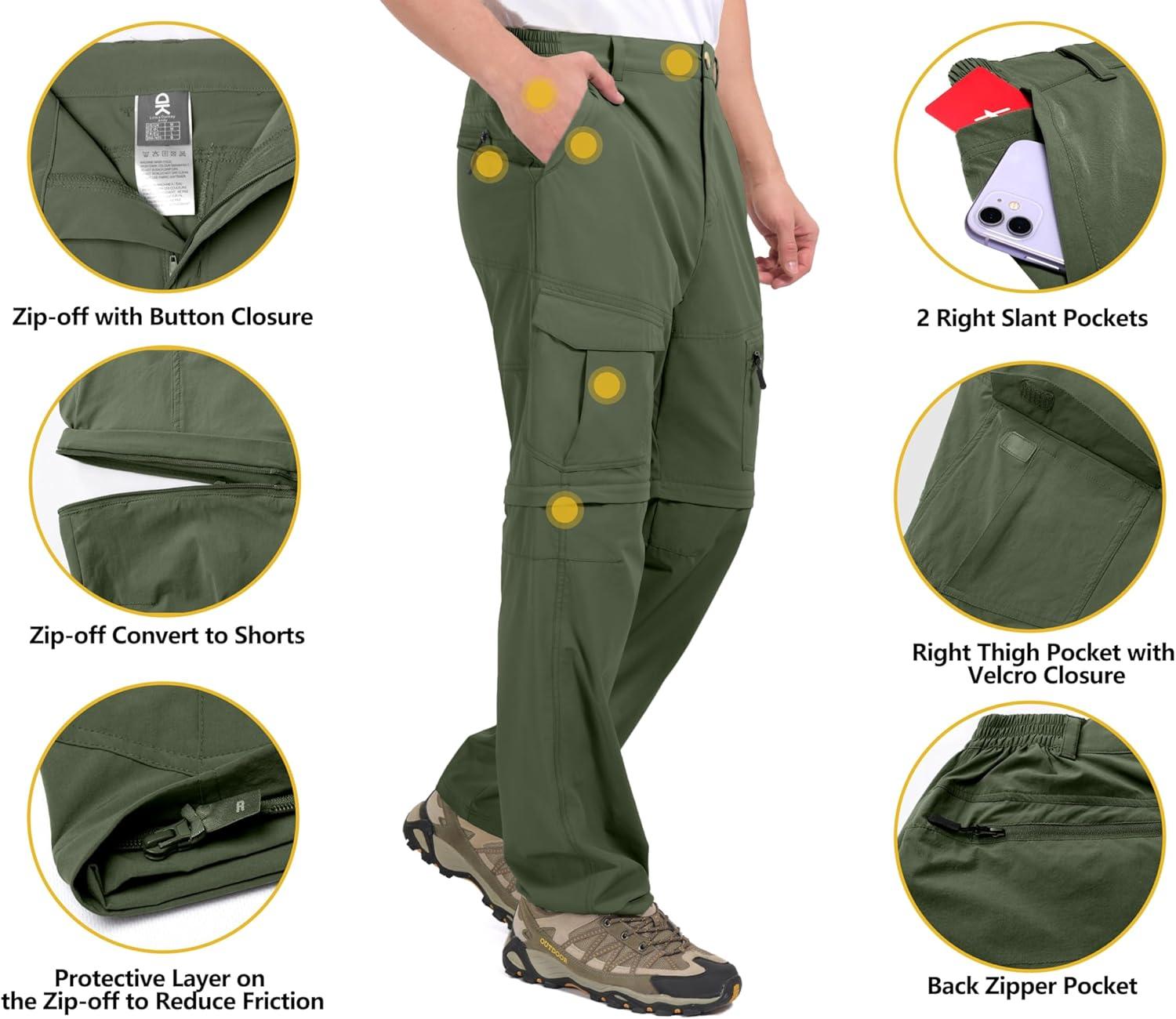 imageLittle Donkey Andy Mens Outdoor Sports Two Section Trousers Mountaineering Hiking HikingOne Zipoff Sage