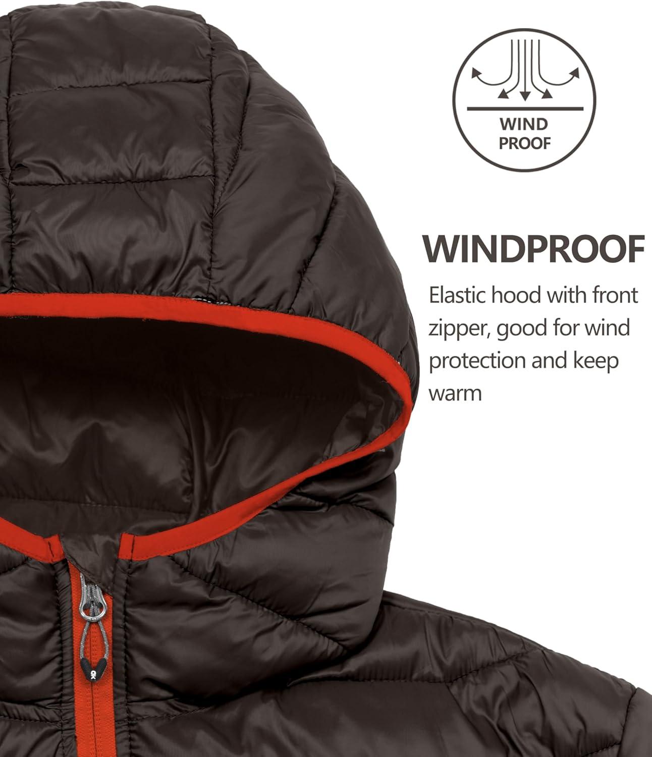 imageLittle Donkey Andy Mens Packable Puffer Jacket Lightweight Hooded Warm Winter Coat with Recycled Insulation S3XLPackablecoffee