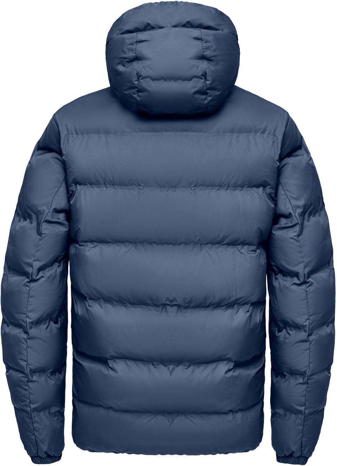 imageLittle Donkey Andy Mens Puffer Jacket Warm Winter Coat with Hood Lightweight Insulated Quilted Jacketss for Snow SkiBlue