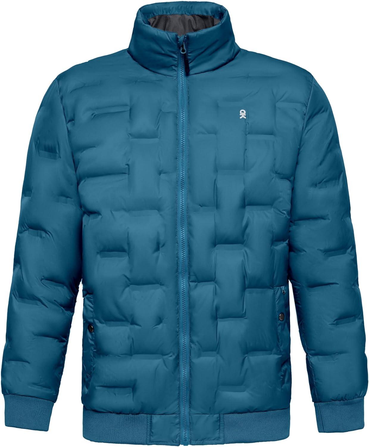 imageLittle Donkey Andy Mens Puffer Warm Jacket Windproof Winter Coat with Recycled InsulationBlue