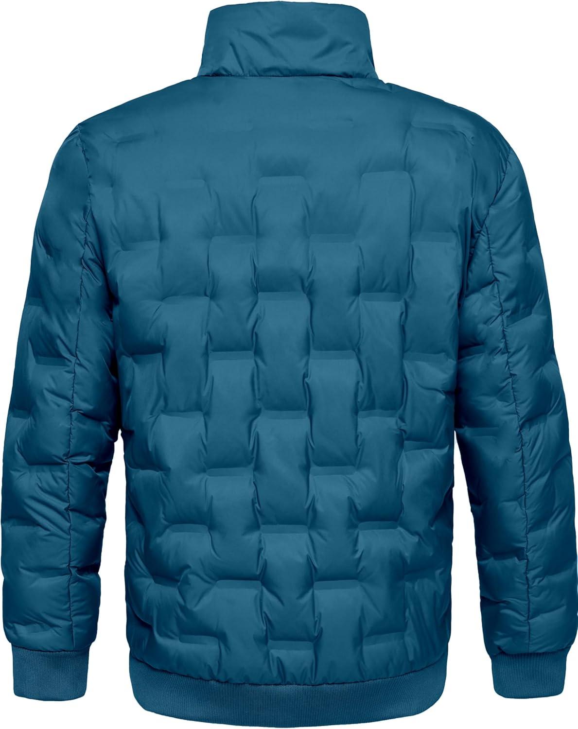 imageLittle Donkey Andy Mens Puffer Warm Jacket Windproof Winter Coat with Recycled InsulationBlue