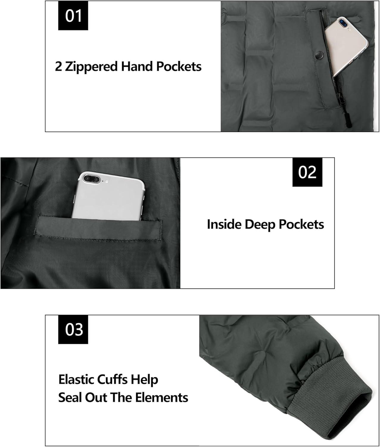 imageLittle Donkey Andy Mens Puffer Warm Jacket Windproof Winter Coat with Recycled InsulationGrey