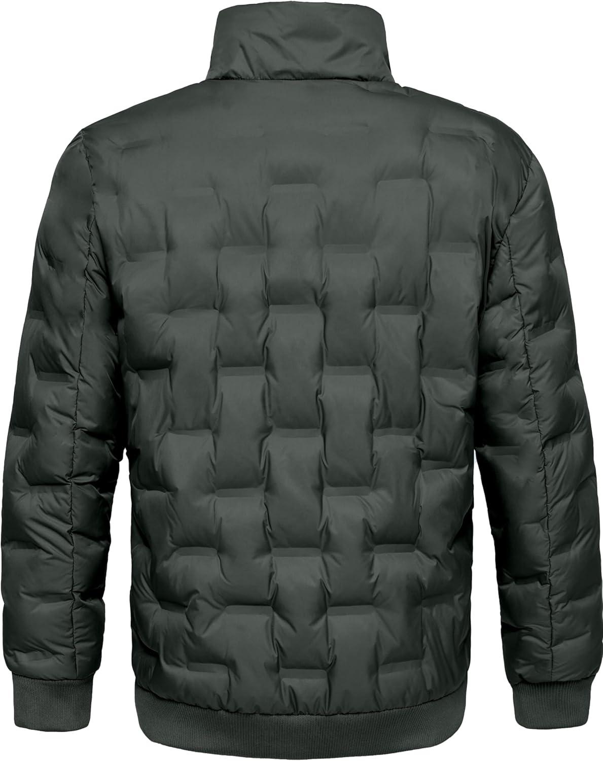 imageLittle Donkey Andy Mens Puffer Warm Jacket Windproof Winter Coat with Recycled InsulationGrey