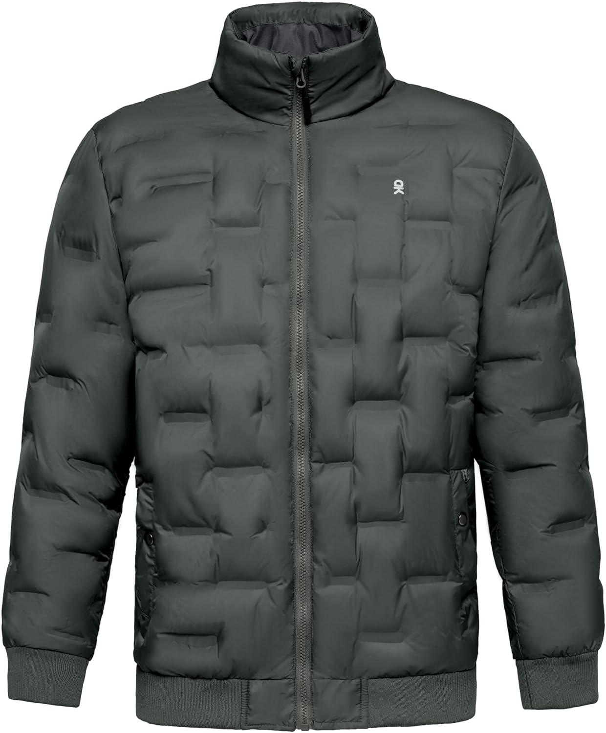 imageLittle Donkey Andy Mens Puffer Warm Jacket Windproof Winter Coat with Recycled InsulationGrey