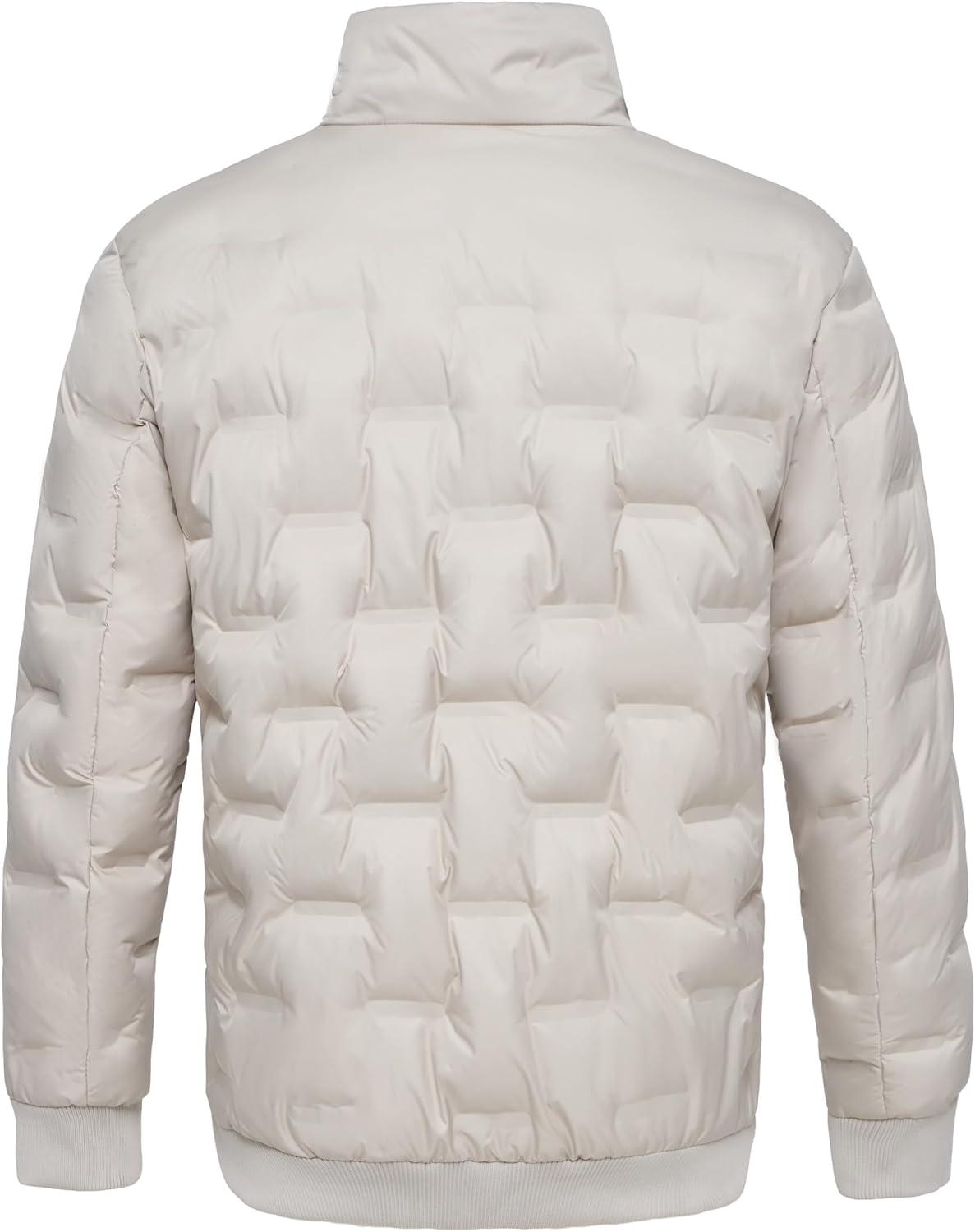 imageLittle Donkey Andy Mens Puffer Warm Jacket Windproof Winter Coat with Recycled InsulationKhaki