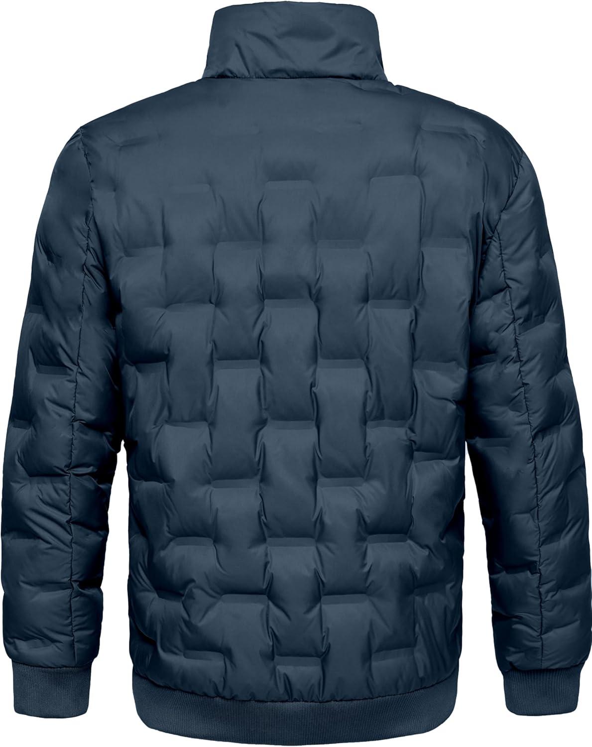 imageLittle Donkey Andy Mens Puffer Warm Jacket Windproof Winter Coat with Recycled InsulationNavy