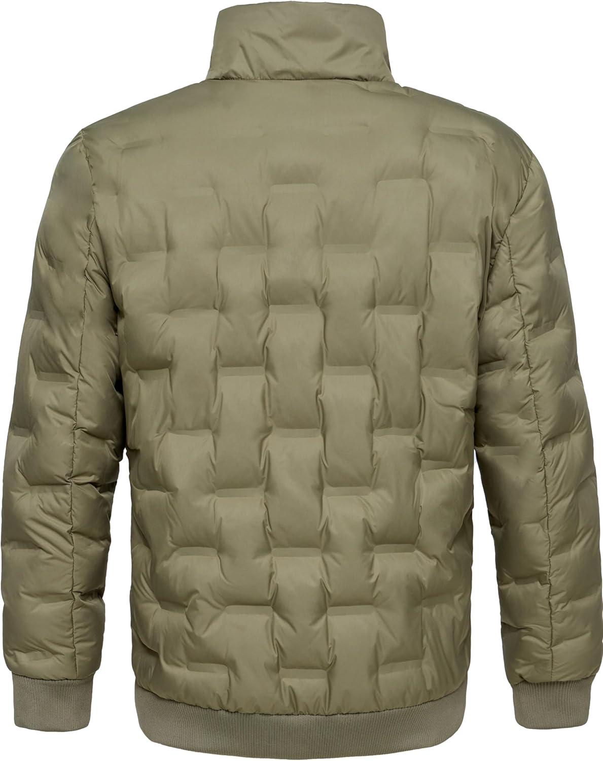 imageLittle Donkey Andy Mens Puffer Warm Jacket Windproof Winter Coat with Recycled InsulationOlive