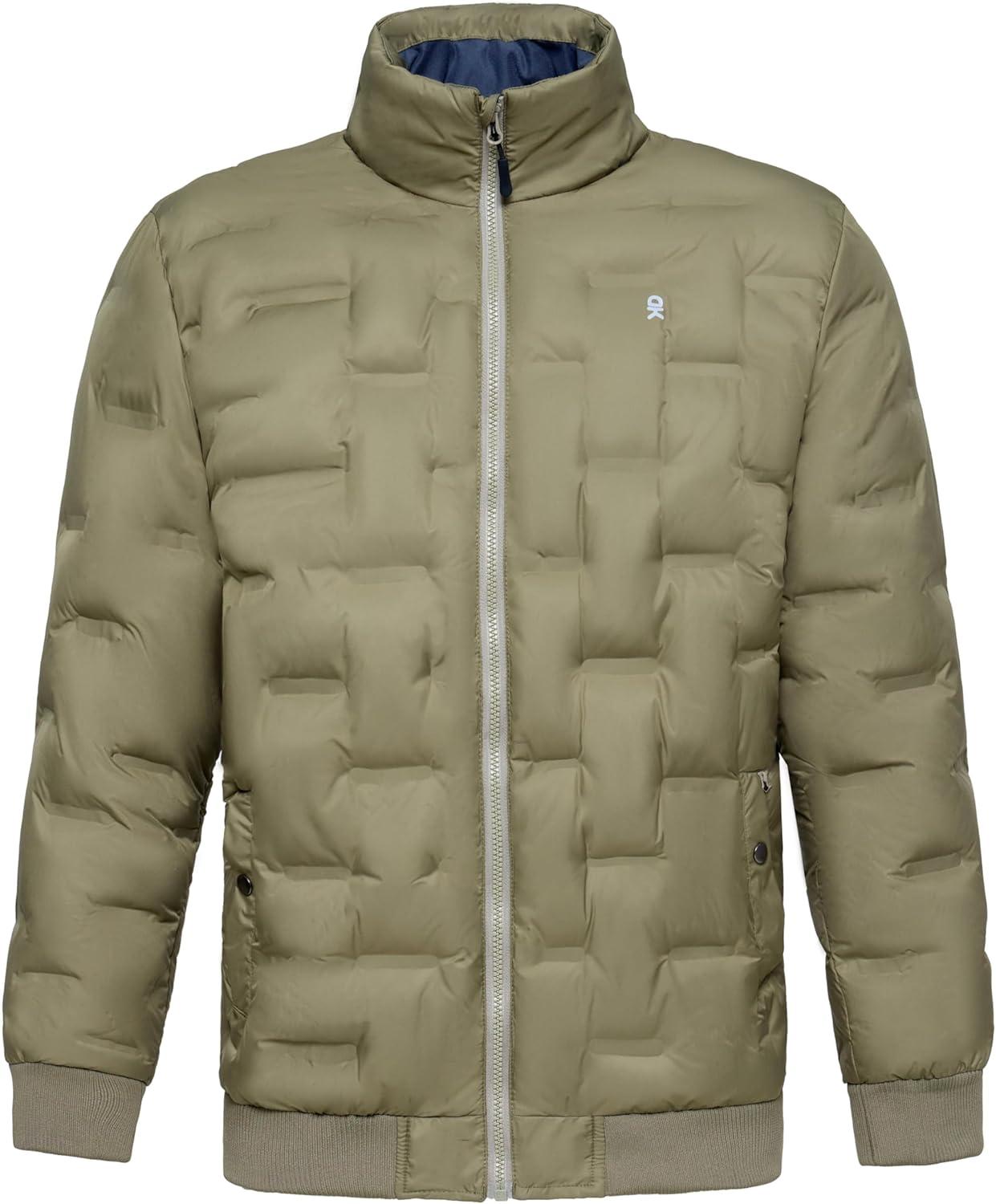 imageLittle Donkey Andy Mens Puffer Warm Jacket Windproof Winter Coat with Recycled InsulationOlive