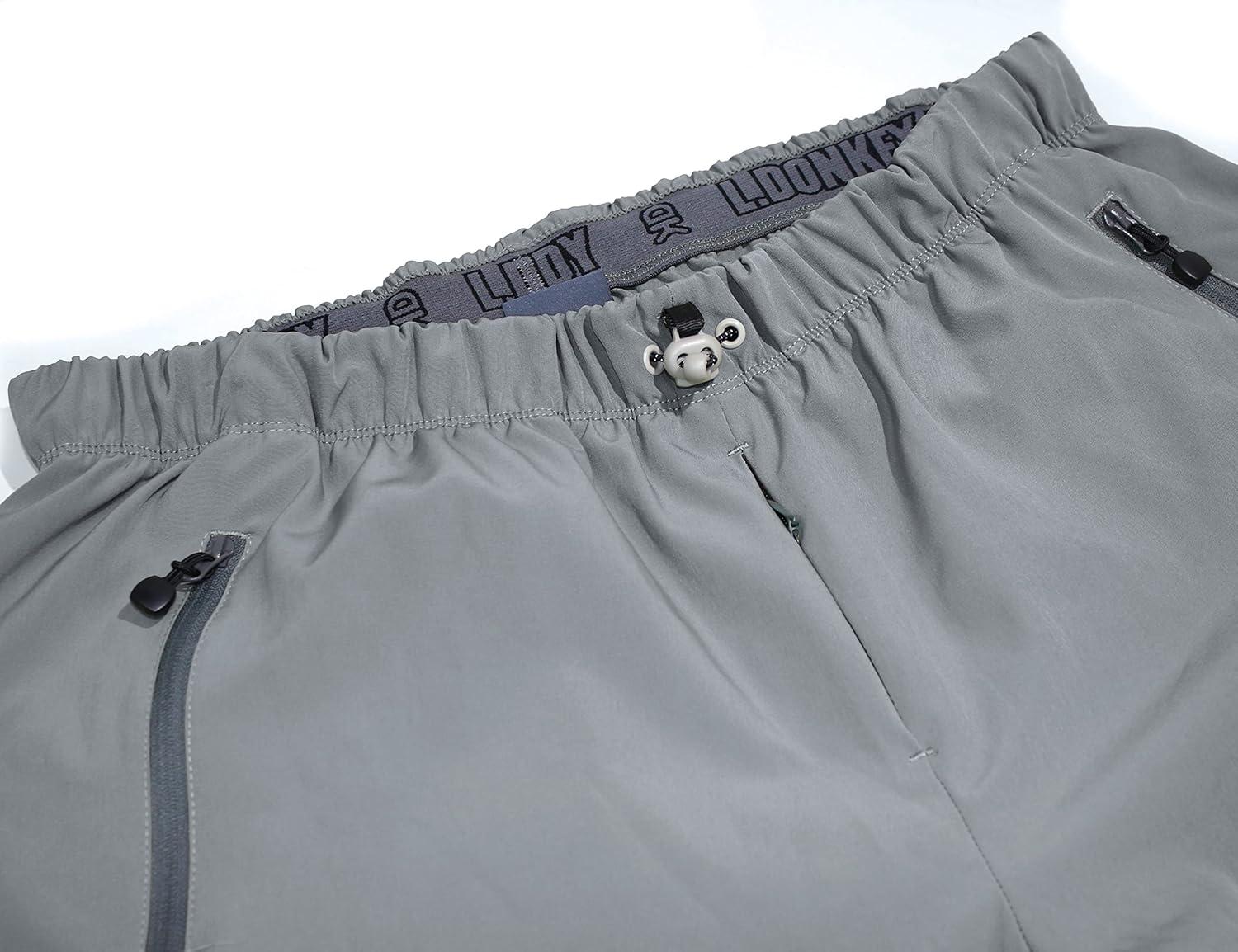 imageLittle Donkey Andy Mens Quick Dry 34 Pants Lightweight Capri Shorts Hiking Fishing Travel Casual1 Gray