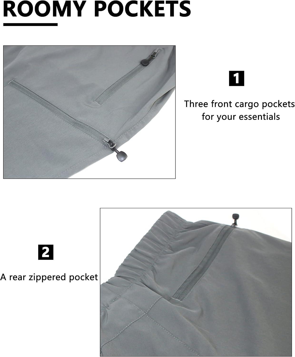 imageLittle Donkey Andy Mens Quick Dry 34 Pants Lightweight Capri Shorts Hiking Fishing Travel Casual1 Gray