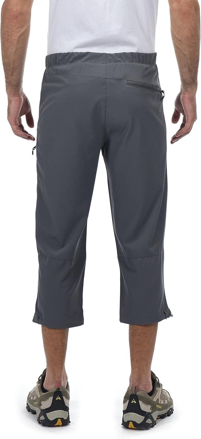 imageLittle Donkey Andy Mens Quick Dry 34 Pants Lightweight Capri Shorts Hiking Fishing Travel Casual1 Gray