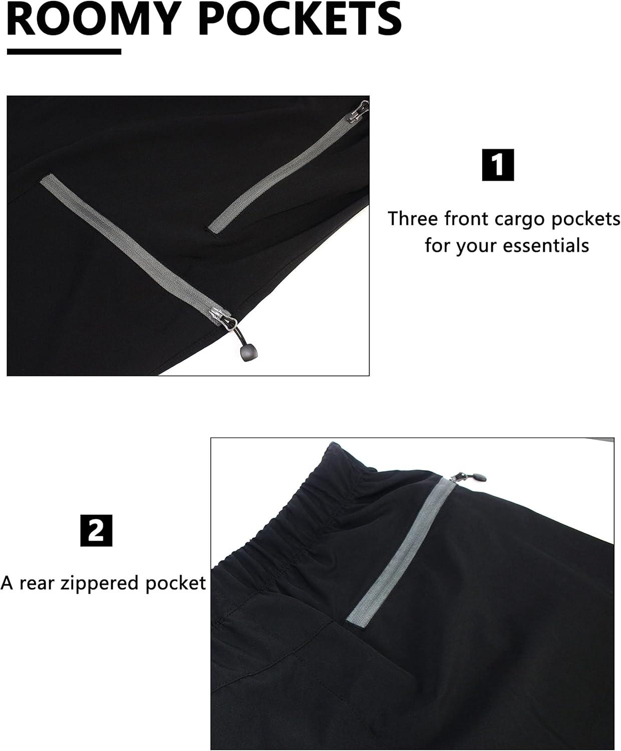 imageLittle Donkey Andy Mens Quick Dry 34 Pants Lightweight Capri Shorts Hiking Fishing Travel Casual3 Black