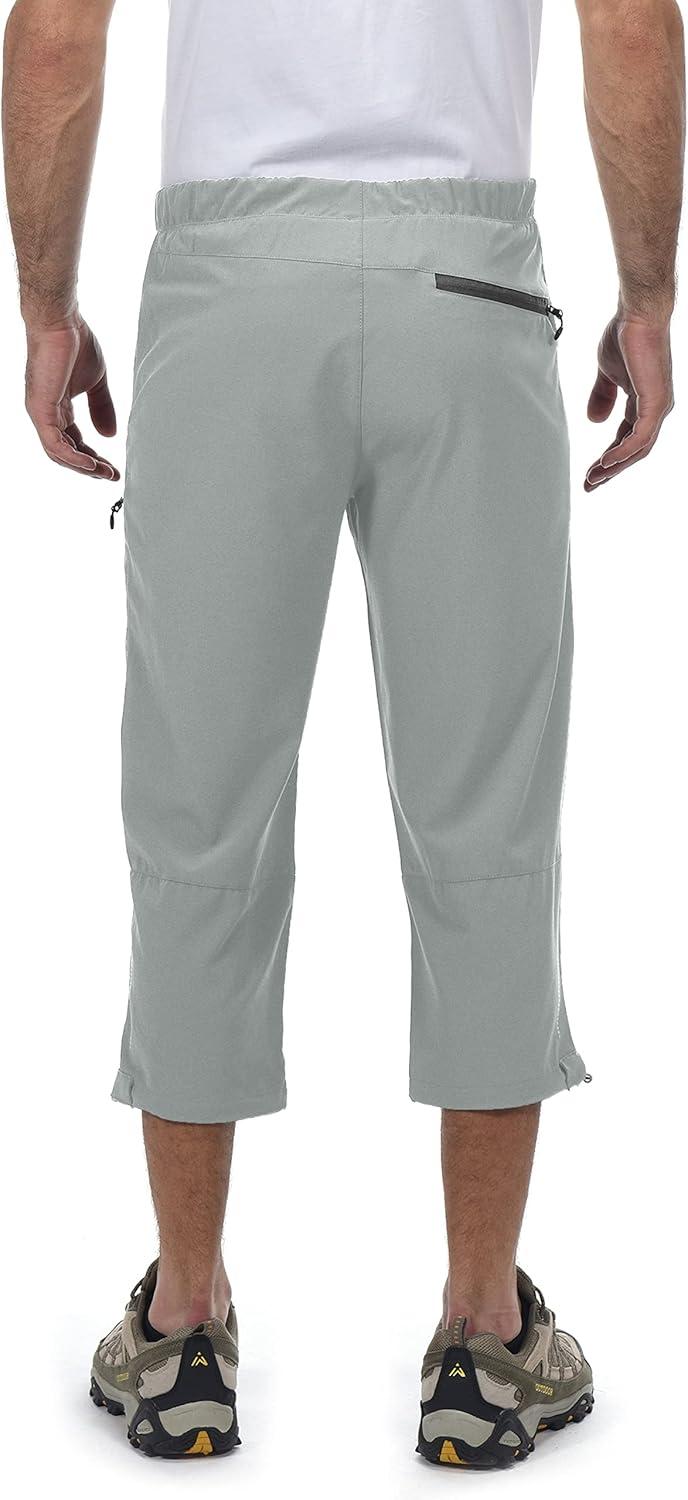 imageLittle Donkey Andy Mens Quick Dry 34 Pants Lightweight Capri Shorts Hiking Fishing Travel Casual8 Light Gray