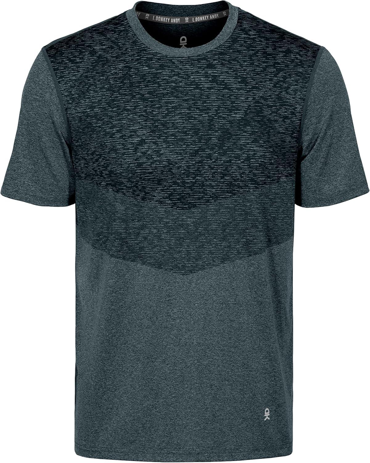 imageLittle Donkey Andy Mens Quick Dry Sweat Wicking Stretch Short Sleeve TShirt UV Protection Workout Running Hiking TeeBlack Heather