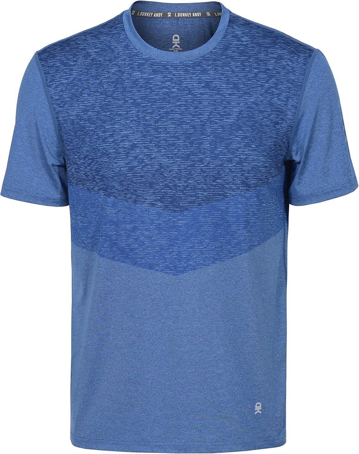 imageLittle Donkey Andy Mens Quick Dry Sweat Wicking Stretch Short Sleeve TShirt UV Protection Workout Running Hiking TeeBlue Heather