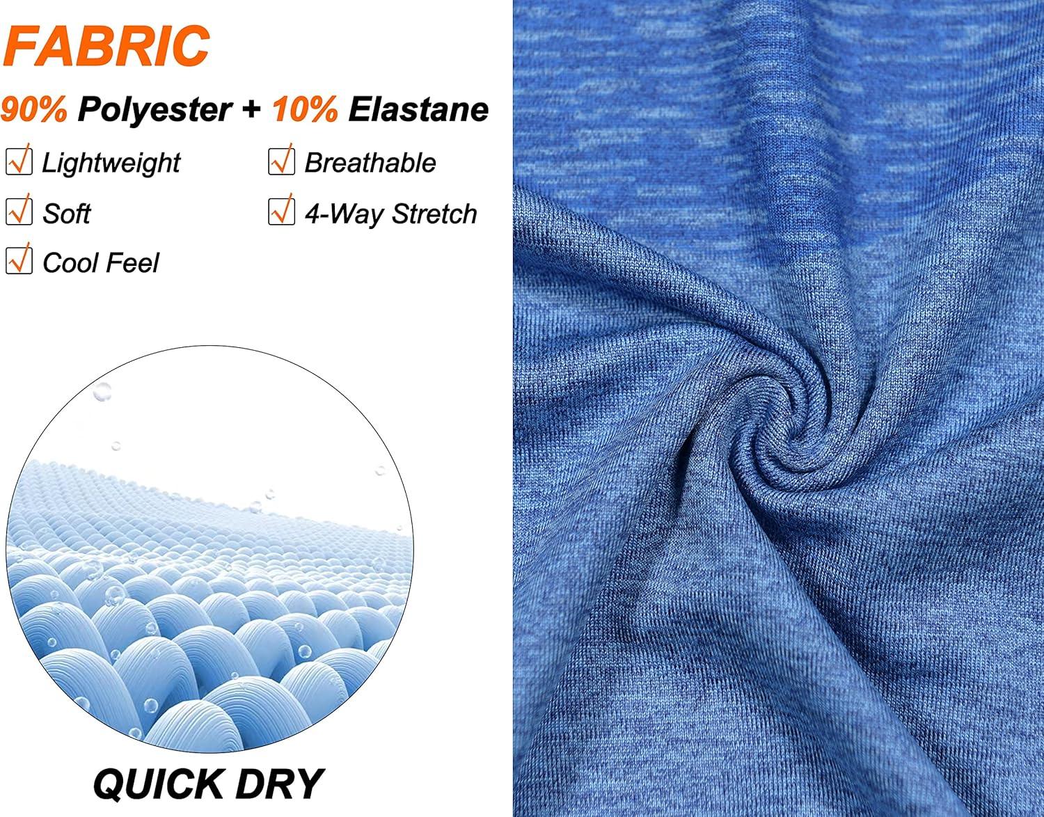 imageLittle Donkey Andy Mens Quick Dry Sweat Wicking Stretch Short Sleeve TShirt UV Protection Workout Running Hiking TeeBlue Heather