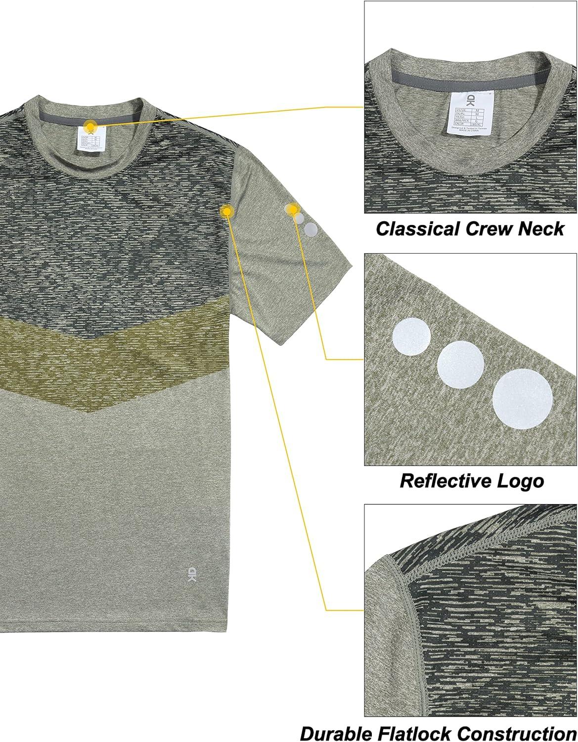 imageLittle Donkey Andy Mens Quick Dry Sweat Wicking Stretch Short Sleeve TShirt UV Protection Workout Running Hiking TeeDark Green Heather