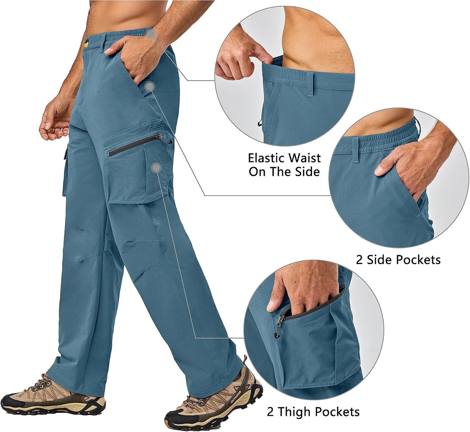 imageLittle Donkey Andy Mens Quick Dry UPF 50 Cargo Pants Stretch Lightweight Outdoor Hiking PantsGray Dawn