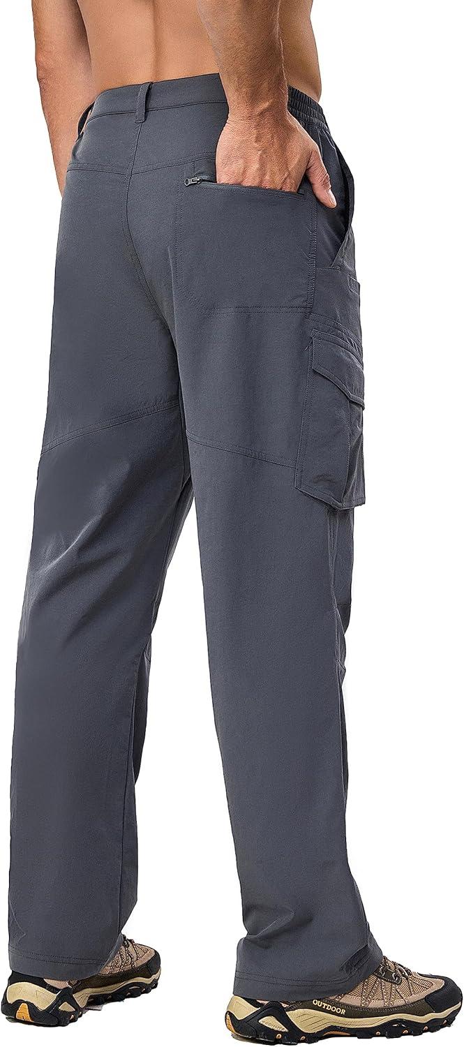 imageLittle Donkey Andy Mens Quick Dry UPF 50 Cargo Pants Stretch Lightweight Outdoor Hiking PantsSteel Gray
