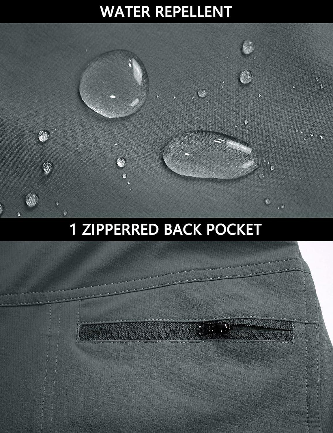 imageLittle Donkey Andy Mens Quick Dry UPF 50 Cargo Pants Stretch Lightweight Outdoor Hiking PantsSteel Gray
