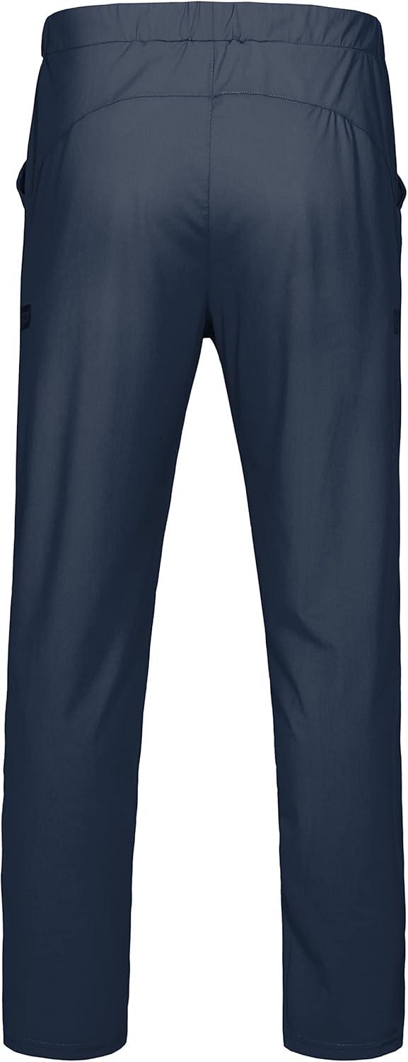 imageLittle Donkey Andy Mens UltraStretch Lightweight Quick Dry Athletic Pants Drawstring Travel Exercise Running JoggingA7 Navy Blue