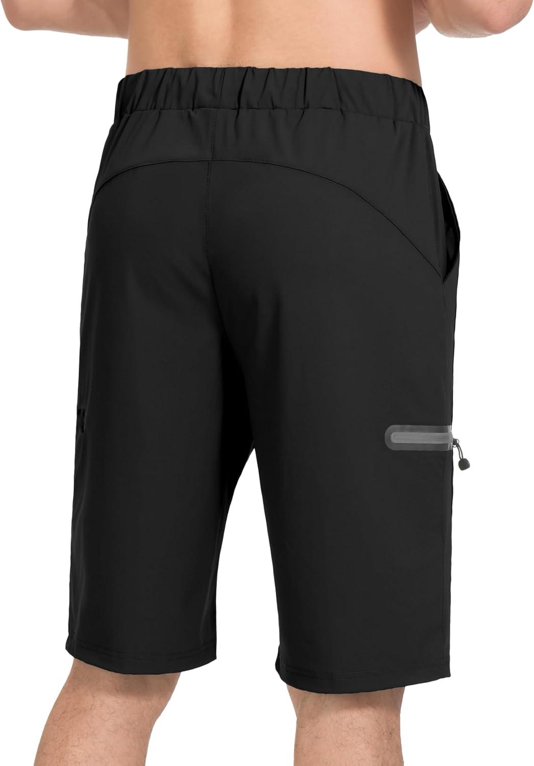 imageLittle Donkey Andy Mens UltraStretch Quick Dry Lightweight Bermuda Shorts Drawstring Zipper Pocket Hiking Travel GolfBlack