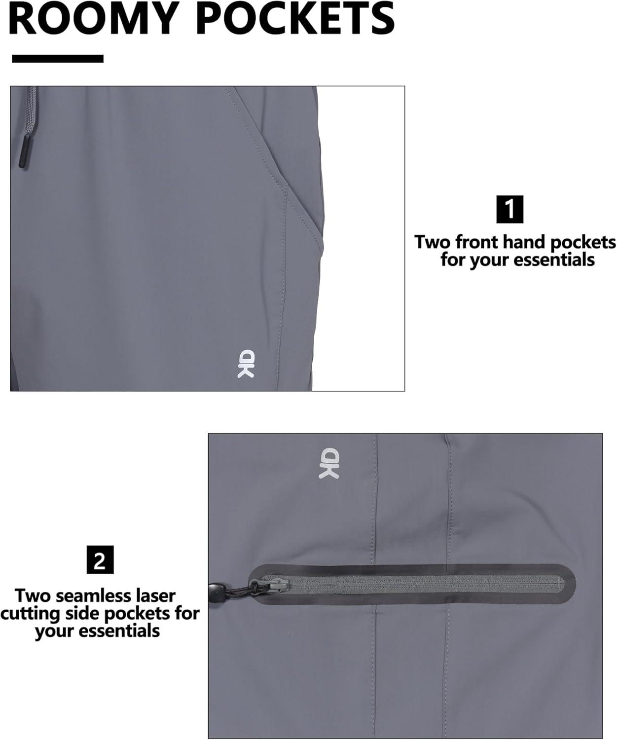 imageLittle Donkey Andy Mens UltraStretch Quick Dry Lightweight Bermuda Shorts Drawstring Zipper Pocket Hiking Travel GolfGray