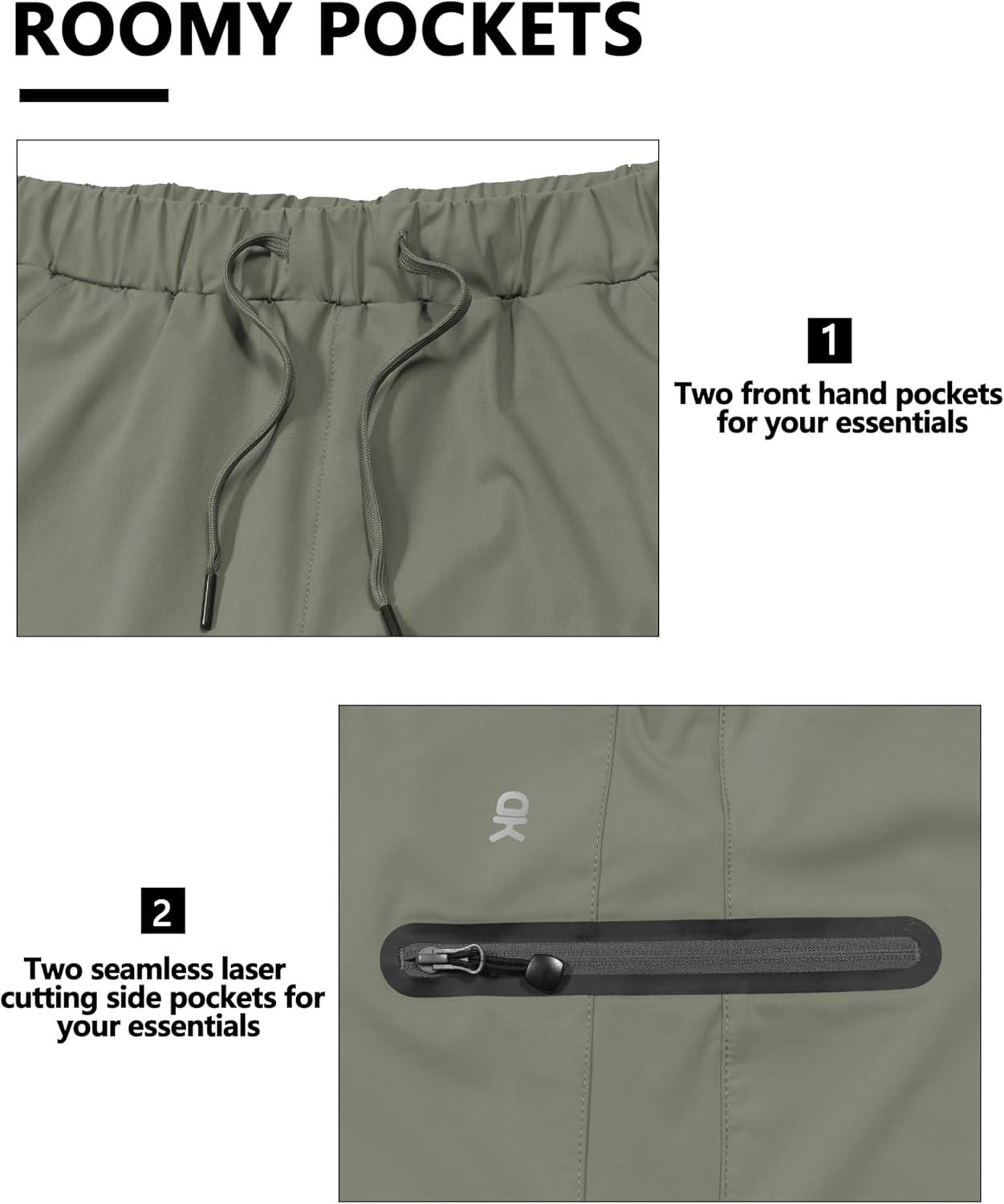 imageLittle Donkey Andy Mens UltraStretch Quick Dry Lightweight Bermuda Shorts Drawstring Zipper Pocket Hiking Travel GolfSage