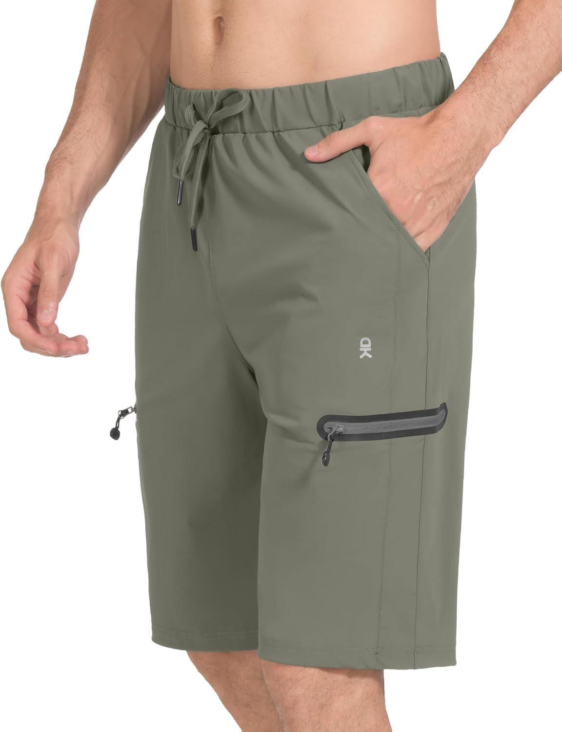 imageLittle Donkey Andy Mens UltraStretch Quick Dry Lightweight Bermuda Shorts Drawstring Zipper Pocket Hiking Travel GolfSage