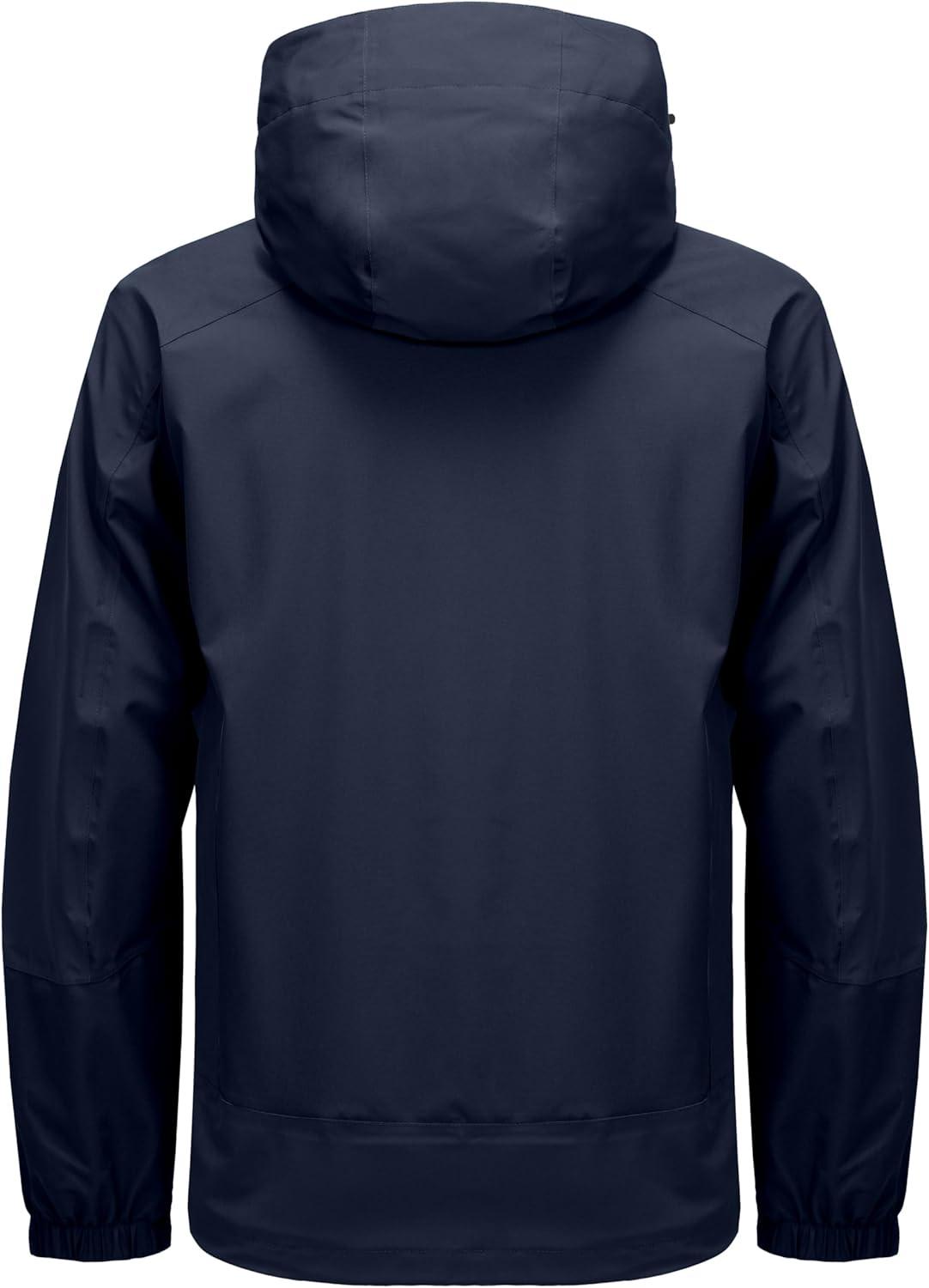 imageLittle Donkey Andy Mens Waterproof Rain Jacket Outdoor Lightweight Hooded Raincoat for Hiking Golf Travel FishingC1deep BlueDeep Blue