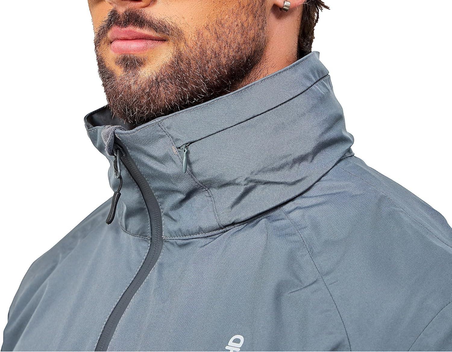 imageLittle Donkey Andy Mens Waterproof Rain Jacket Outdoor Lightweight Mountain Windbreaker Long Coat for Hiking Golf TravelGrey